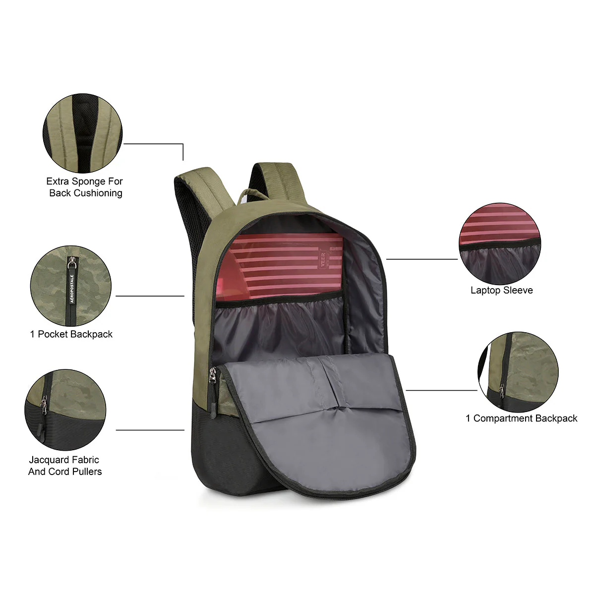 Aeropostale Fallon Non Laptop Backpack - Image 4