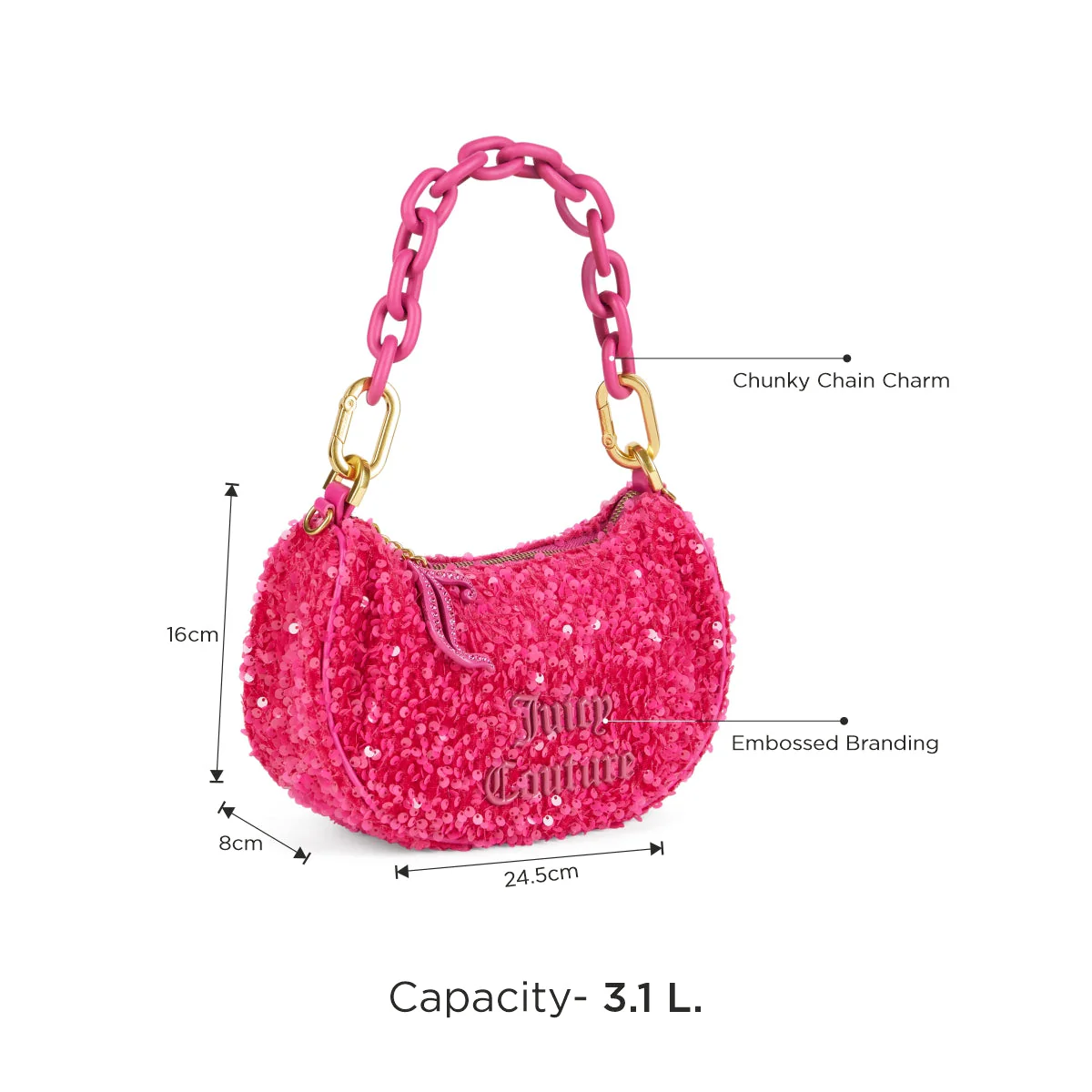 Juicy Couture Blossom Paillettes Women's Small Hobo - Image 4