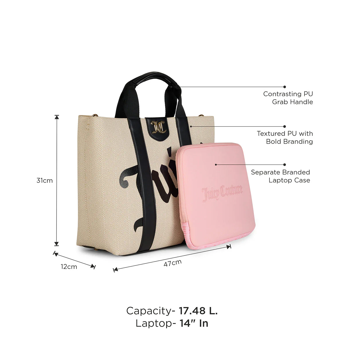 Juicy Couture Kierra Womens Tote Beige - Image 3