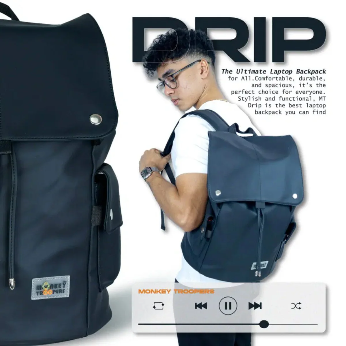 Monkey Troopers Drip Laptop Backpack - Image 6