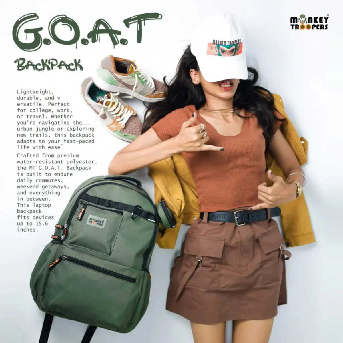Monkey Troopers Goat Laptop Backpack - Image 6