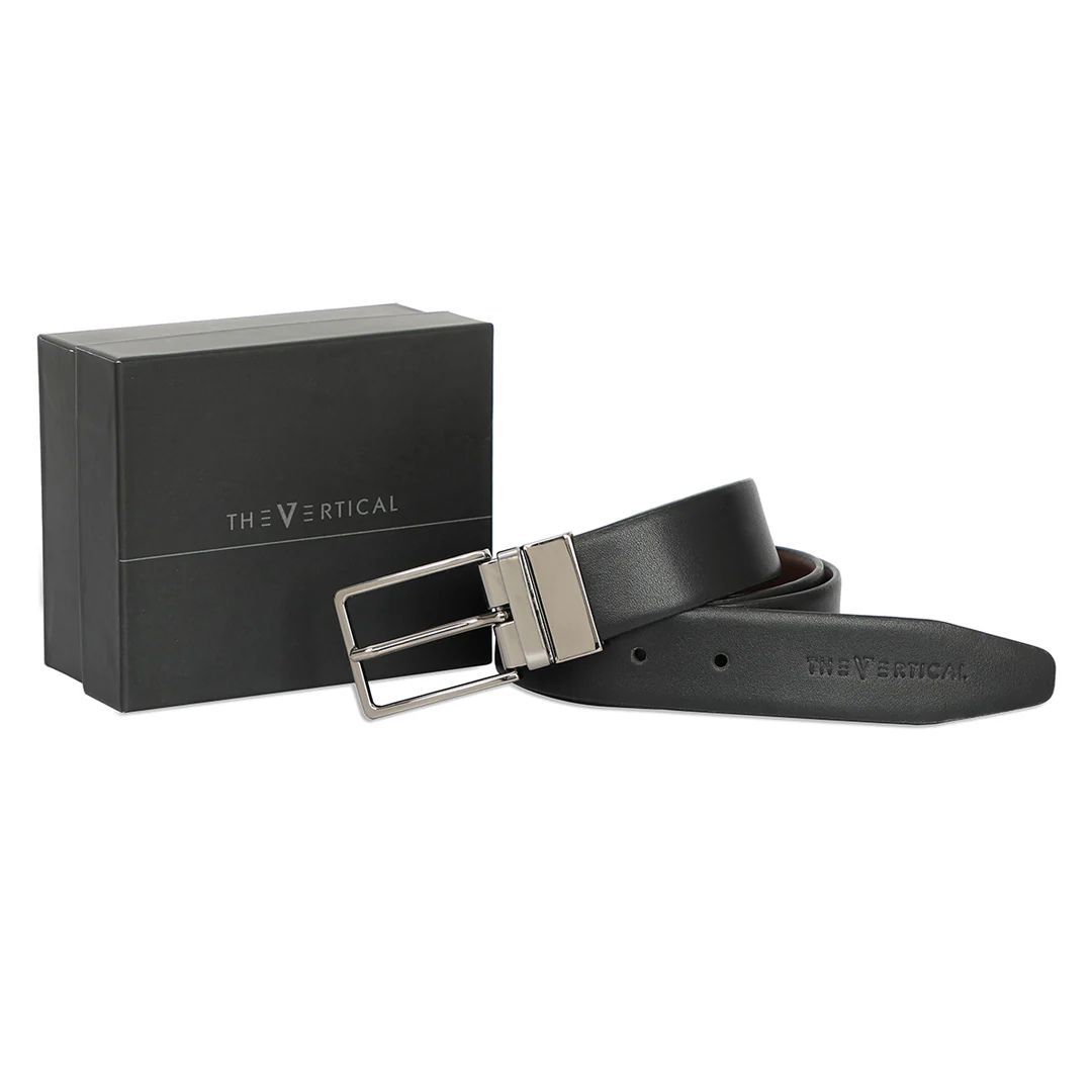 The Vertical Milenie Men's Leather Reversible Belt - Image 5