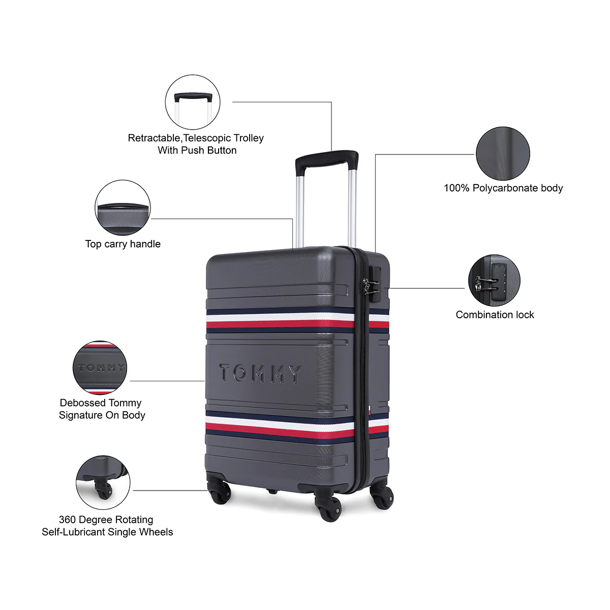 Tommy Hilfiger Travel Gear Thames Pro Unisex Hard Luggage - Image 25