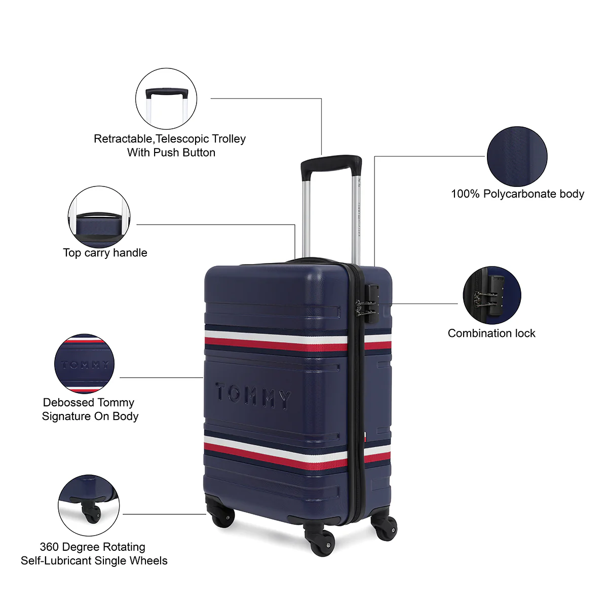 Tommy Hilfiger Travel Gear Thames Pro Unisex Hard Luggage - Image 5