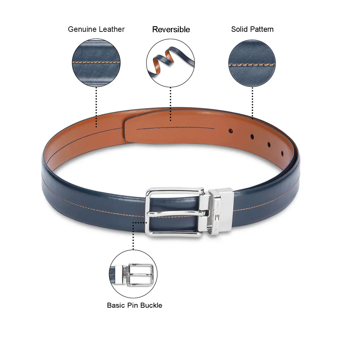 Tommy Hilfiger Aberdeen Men's Reversible Leather Belt - Image 13