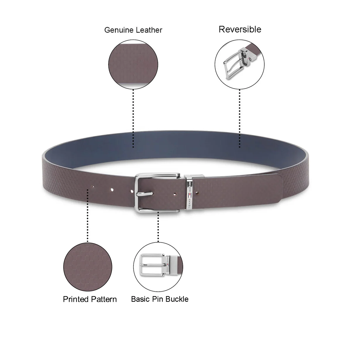 Tommy Hilfiger Amadeo Men's Reversible Leather Belt - Image 13