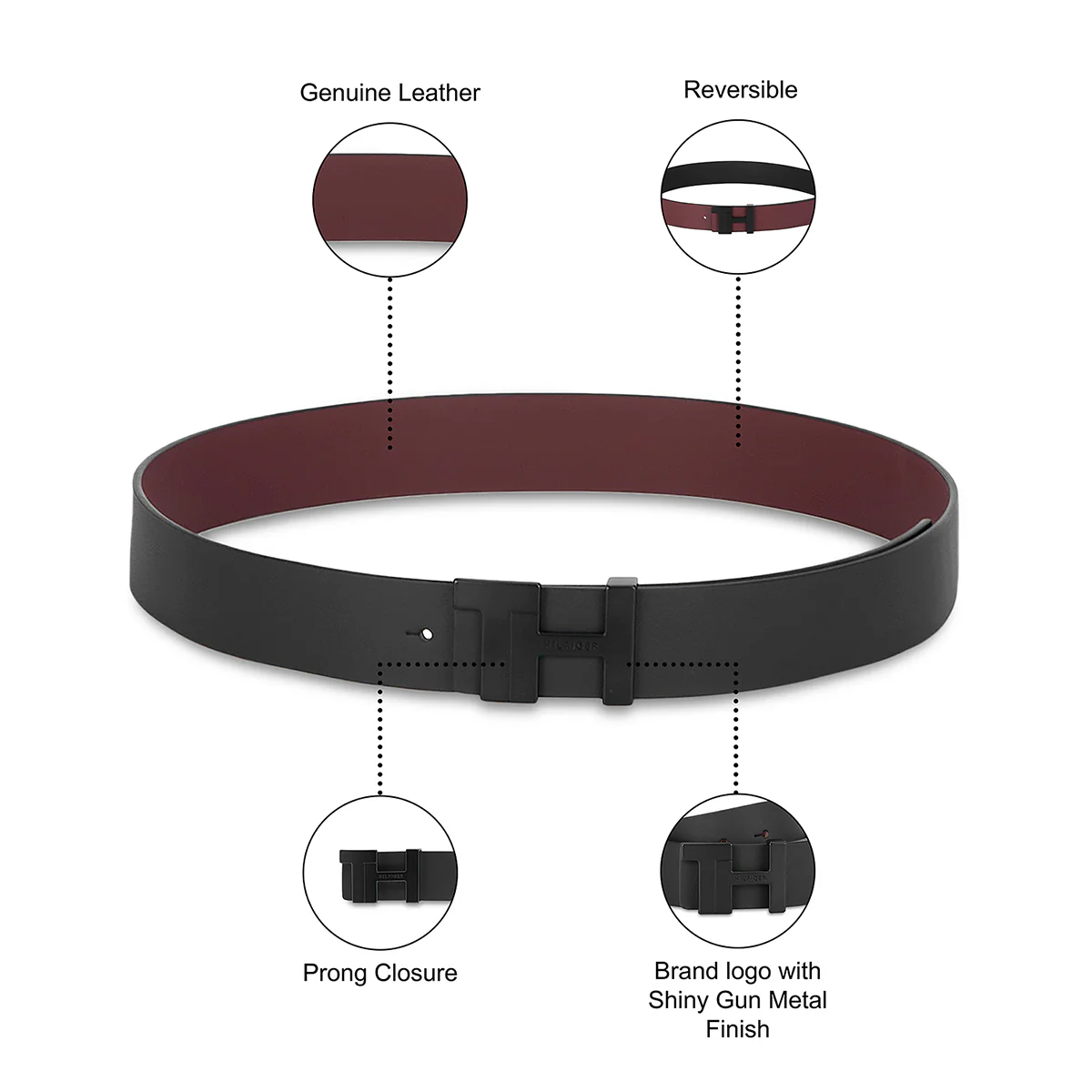 Tommy Hilfiger Brio Men's Reversible Leather Belt - Image 4