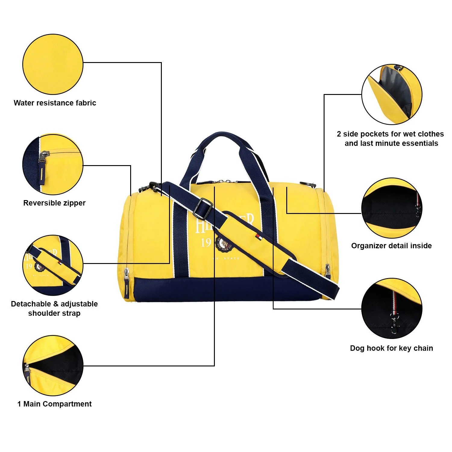 Tommy Hilfiger Demarcus Unisex Polyester Gym Bag - Image 4