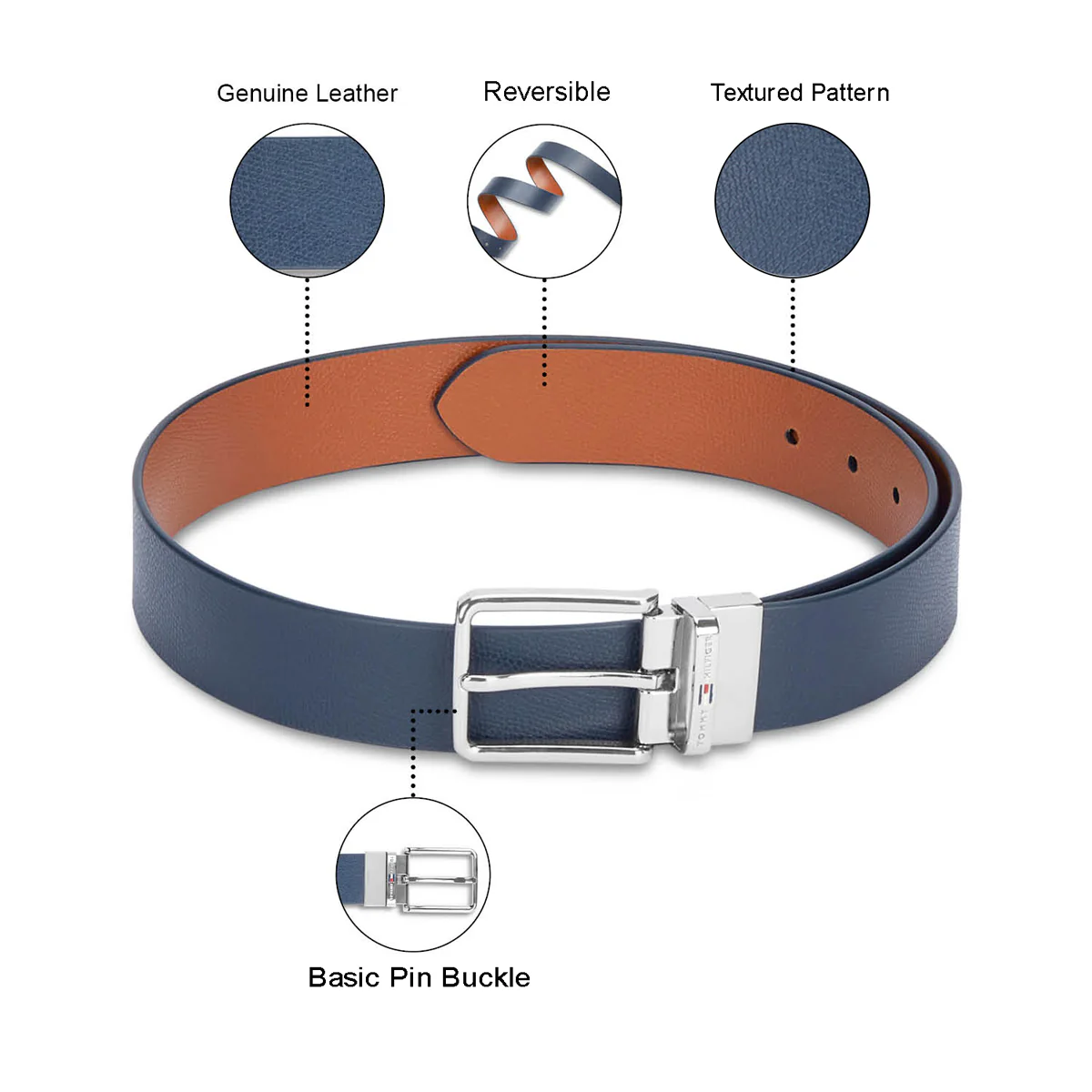 Tommy Hilfiger Doncaster Men's Reversible Leather Belt - Image 9