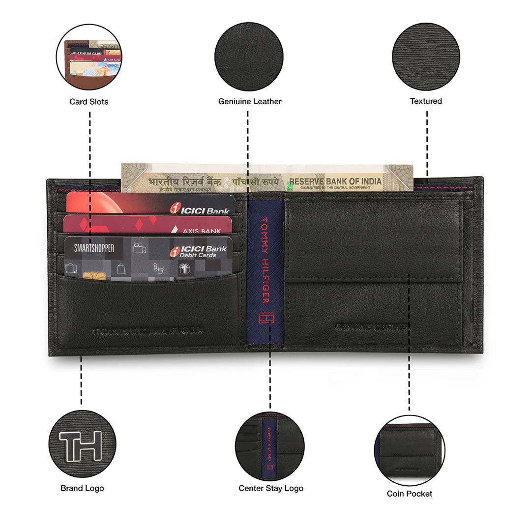 Tommy Hilfiger Finn Men's Leather Global Coin Wallet-Navy - Image 4