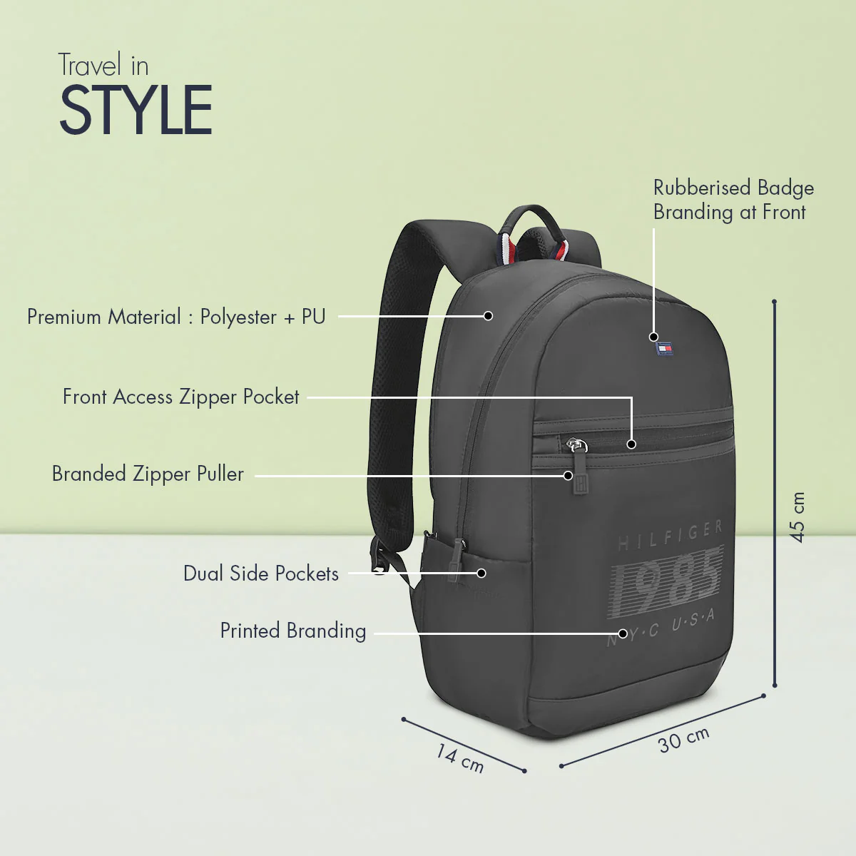 Tommy Hilfiger Foraker Laptop Backpack - Image 4
