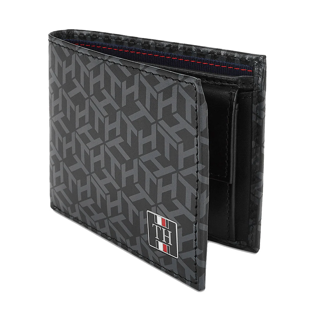 Tommy Hilfiger Franco Printed Men's Leather Global Coin Wallet-Black - Image 3