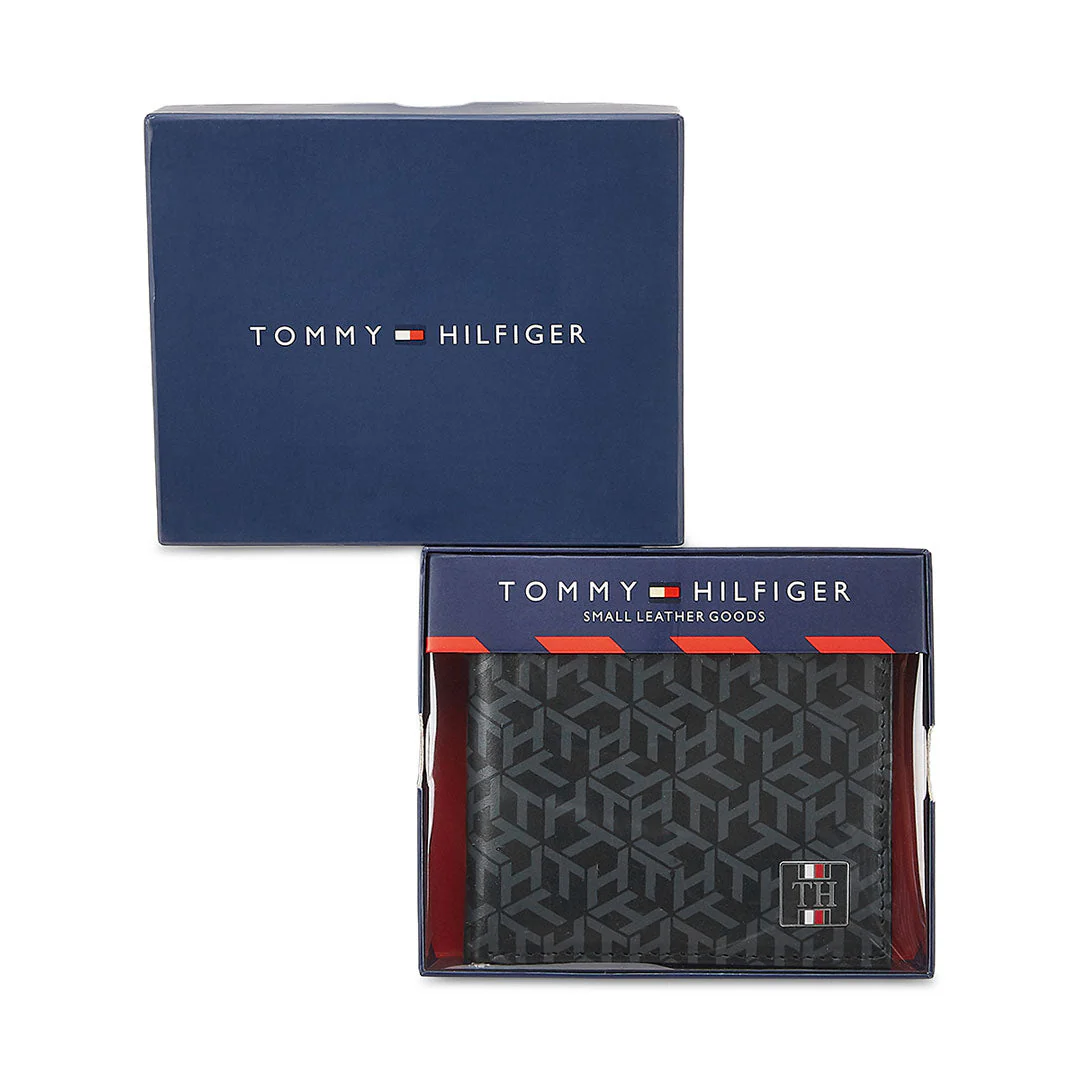 Tommy Hilfiger Franco Printed Men's Leather Global Coin Wallet-Black - Image 6