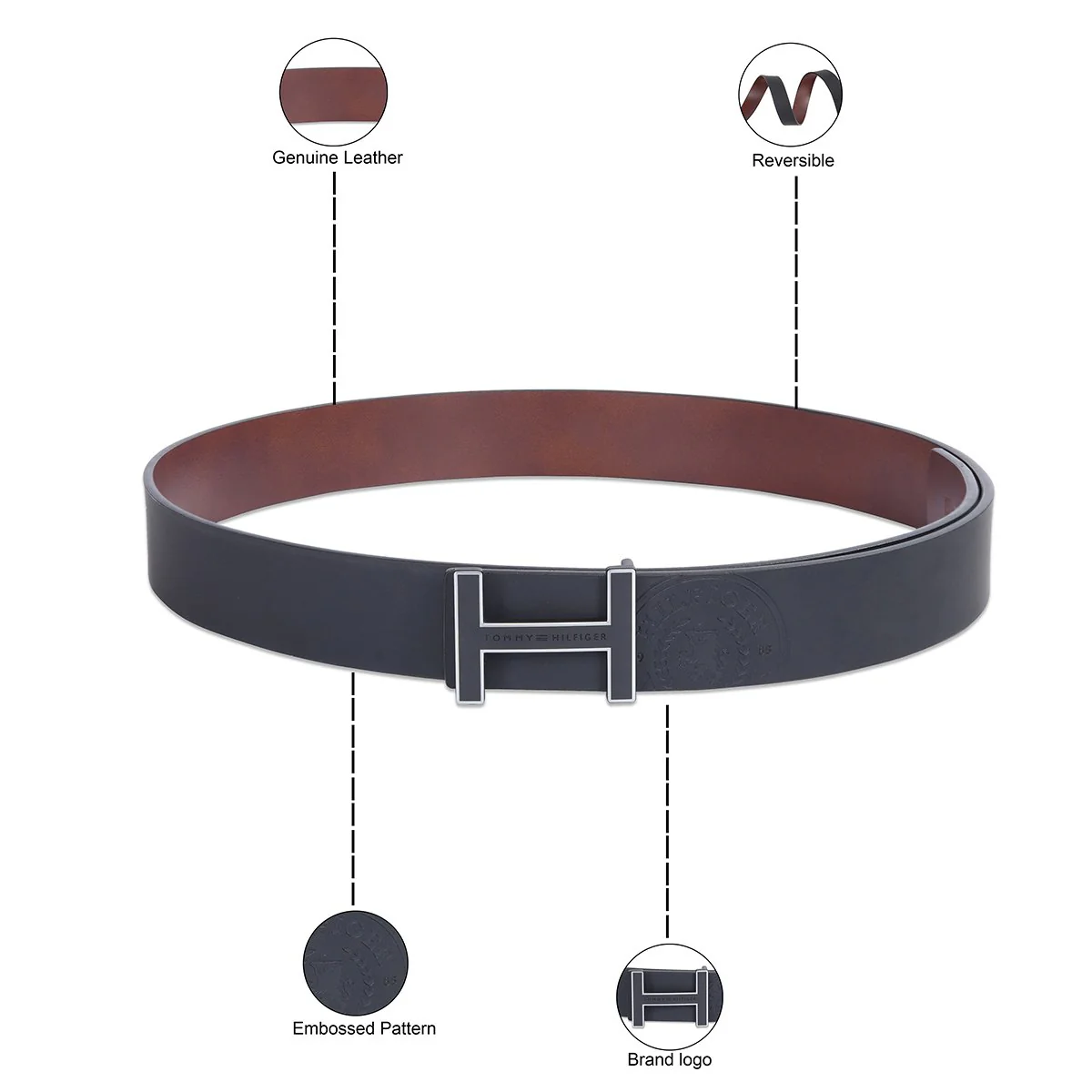 Tommy Hilfiger Granby Men's Reversible Belt - Image 4