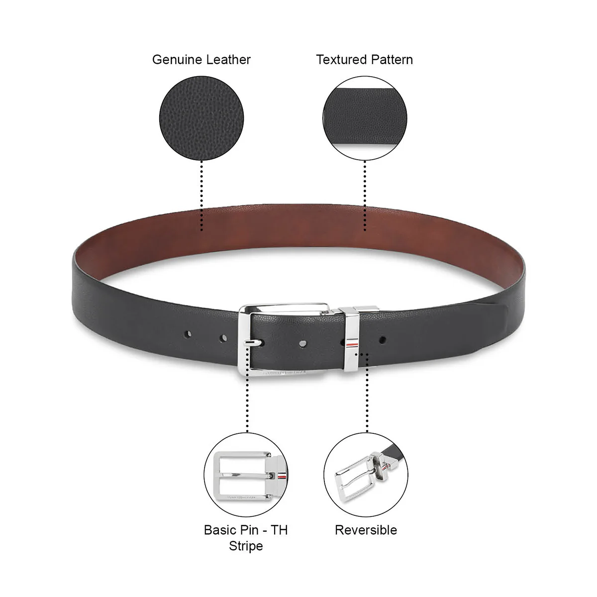 Tommy Hilfiger Grenaa Men's Reversible Leather Belt - Image 4