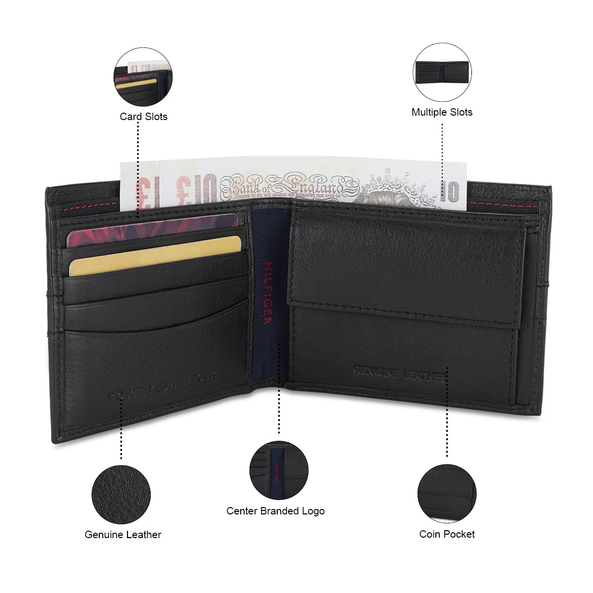 Tommy Hilfiger Hexton Men's Leather Global Coin Wallet - Image 4