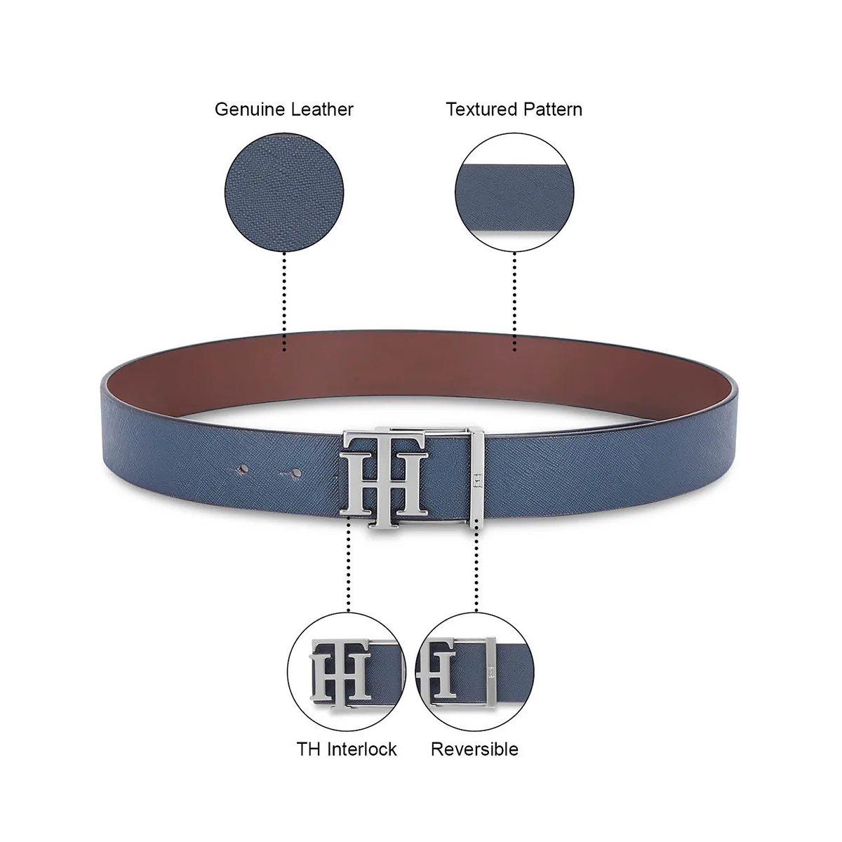 Tommy Hilfiger Hobro Men's Reversible Leather Belt - Image 4