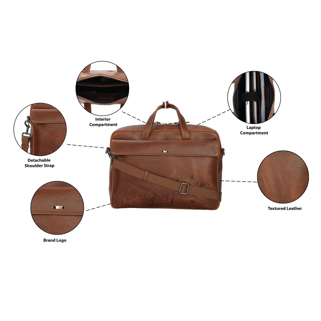 Tommy Hilfiger Premium Leather Line Ryker Business Case - Image 4