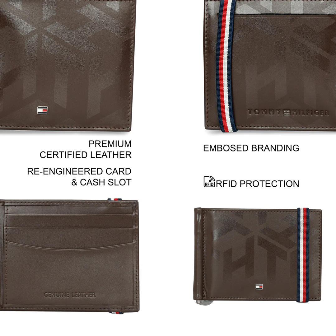 Tommy Hilfiger Reich Men's Leather Money Clip Wallet - Image 12
