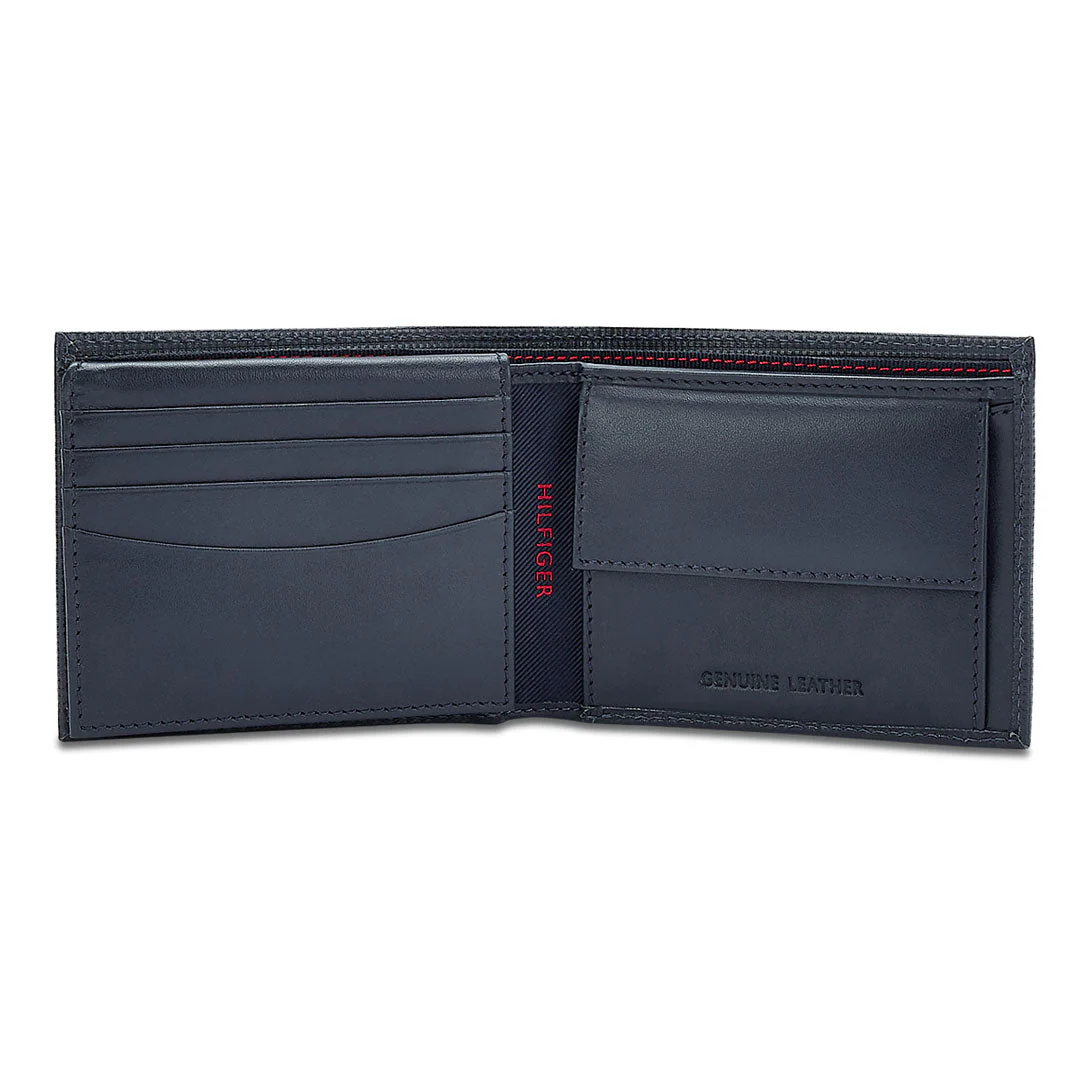 Tommy Hilfiger Romont Plus Men's slim fold Leather Global Coin Wallet-Navy - Image 3