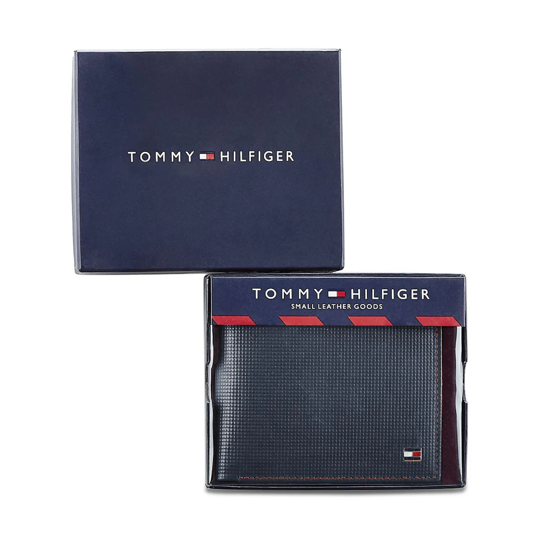 Tommy Hilfiger Romont Plus Men's slim fold Leather Global Coin Wallet-Navy - Image 7