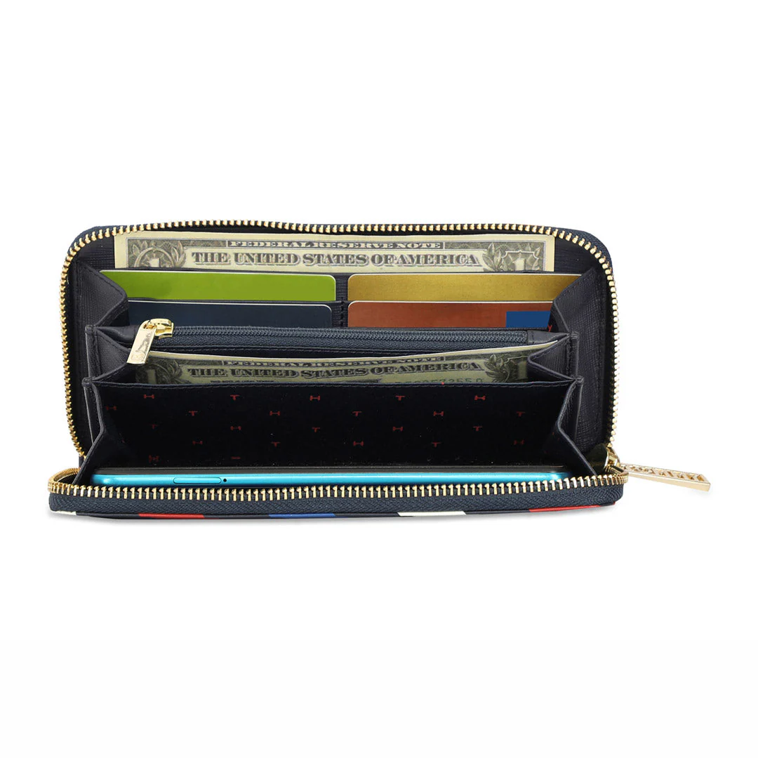 Tommy Hilfiger Rosa Women's Leather Zip Around Wallet-Navy - Image 6