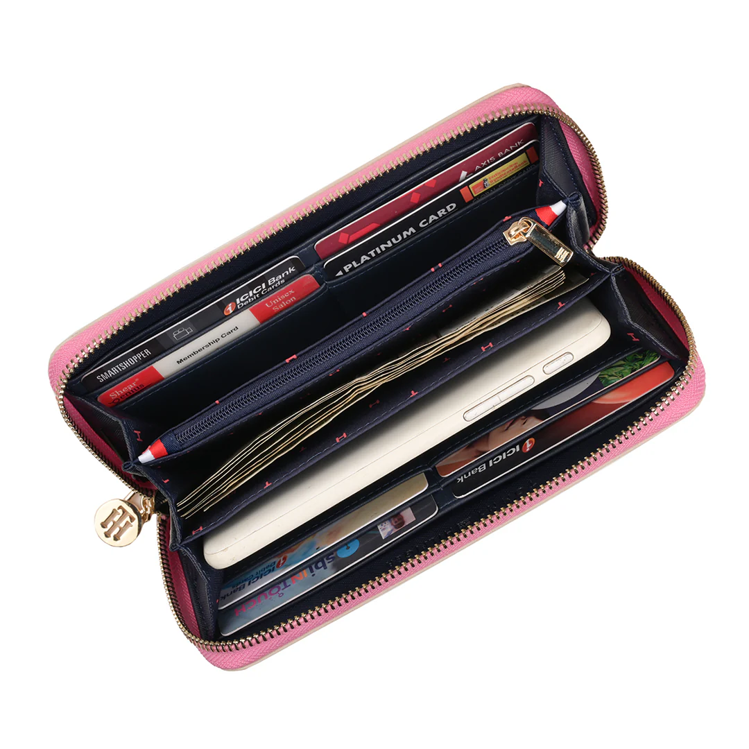 Tommy Hilfiger Sophie Women's Leather Zip Around Wallet-Navy - Image 13