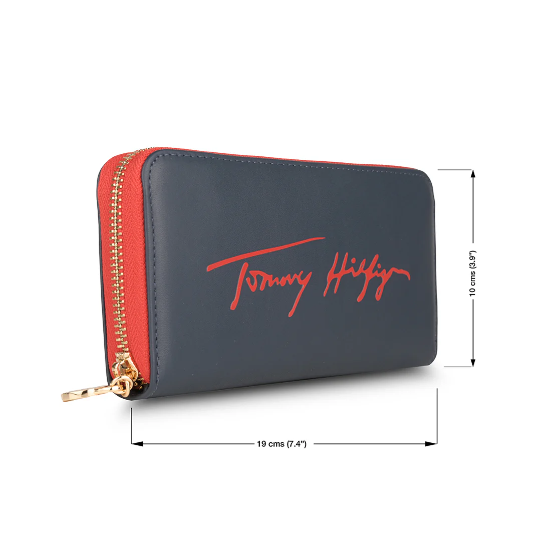 Tommy Hilfiger Sophie Women's Leather Zip Around Wallet-Navy - Image 7