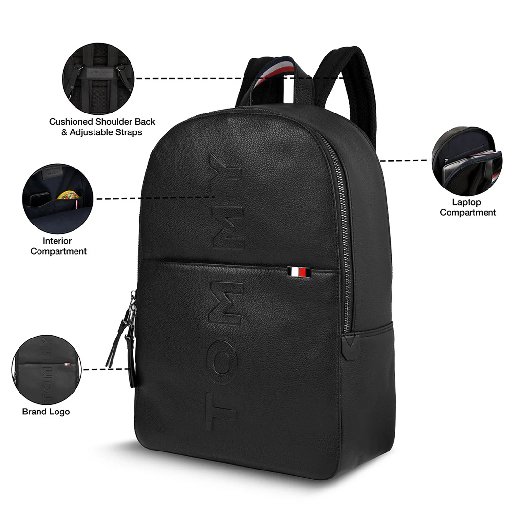 Tommy Hilfiger Premium Leather Line Time-square Laptop Backpack - Image 4