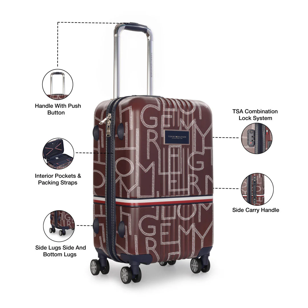 Tommy Hilfiger Twister Unisex Hard Luggage Set of 2 Brown (Mid + Cargo) - Image 6