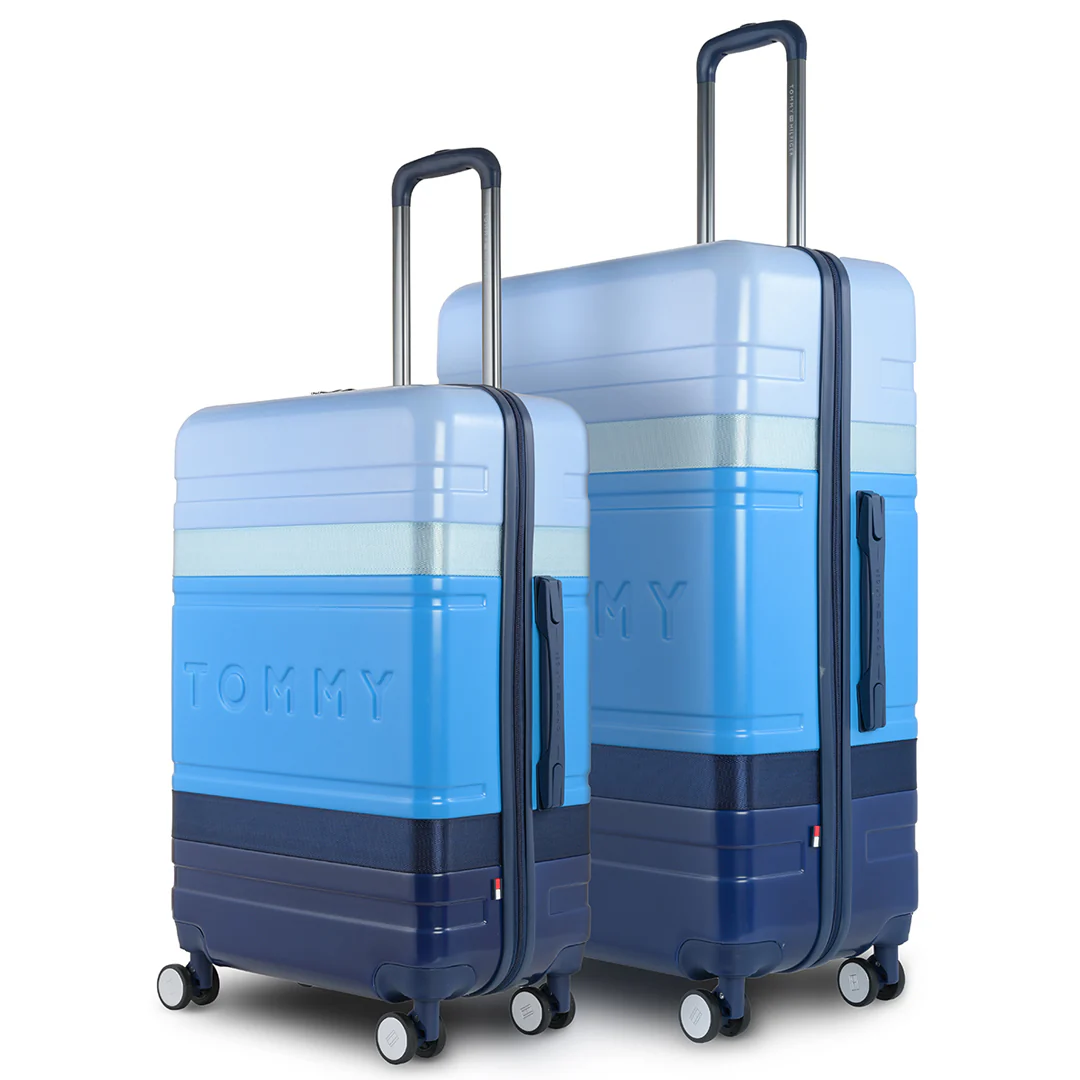 Tommy Hilfiger Unisex Triton Plus Hard Luggage Set of 2 Blue (Mid & Cargo)