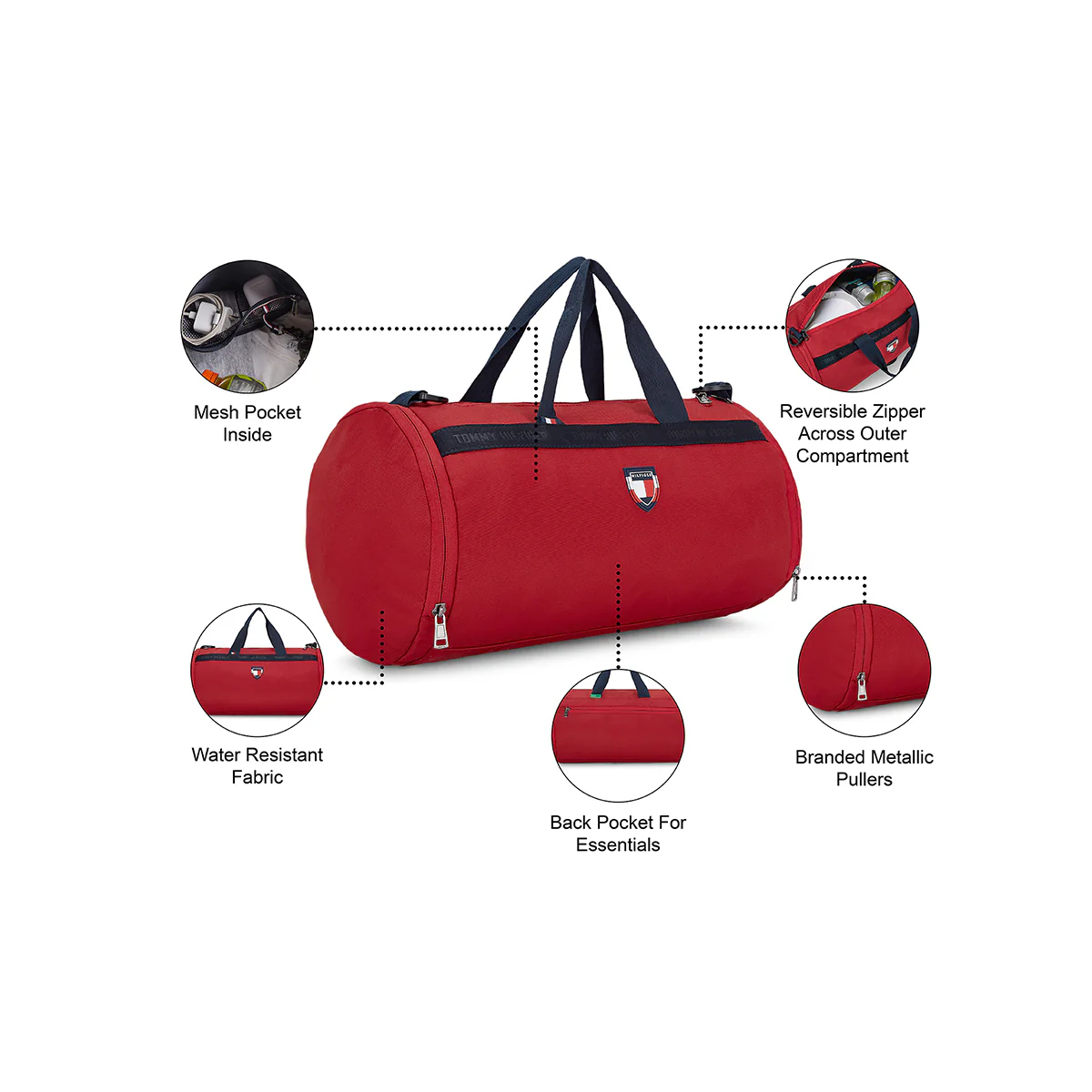 Tommy Hilfiger Wesley Unisex Polyester Gym Bag - Image 4