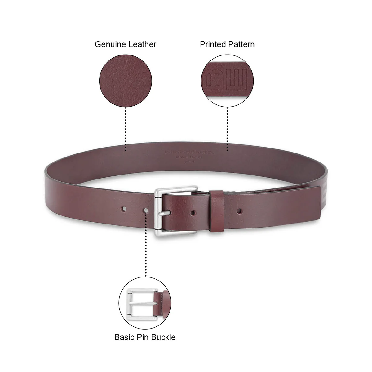United Colors of Benetton Agostino Men's Non- Reversible Leather Belt - Image 4