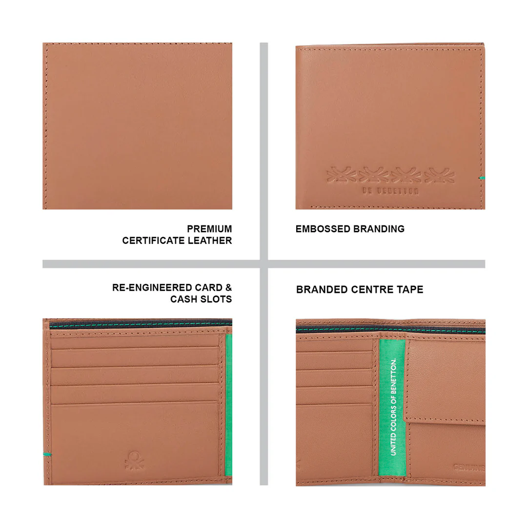 United Colors of Benetton Bradley Men's Leather Global Coin Wallet - Image 4