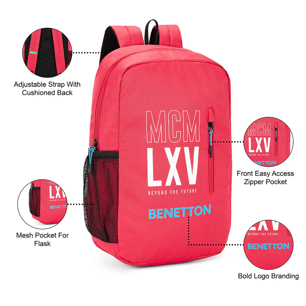 United Colors of Benetton Caspian Laptop Backpack - Image 4