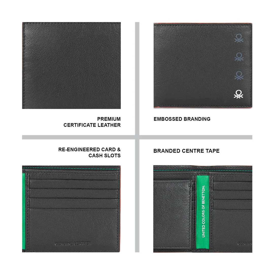 United Colors of Benetton Caspian Men's Leather Passcase Wallet - Image 4