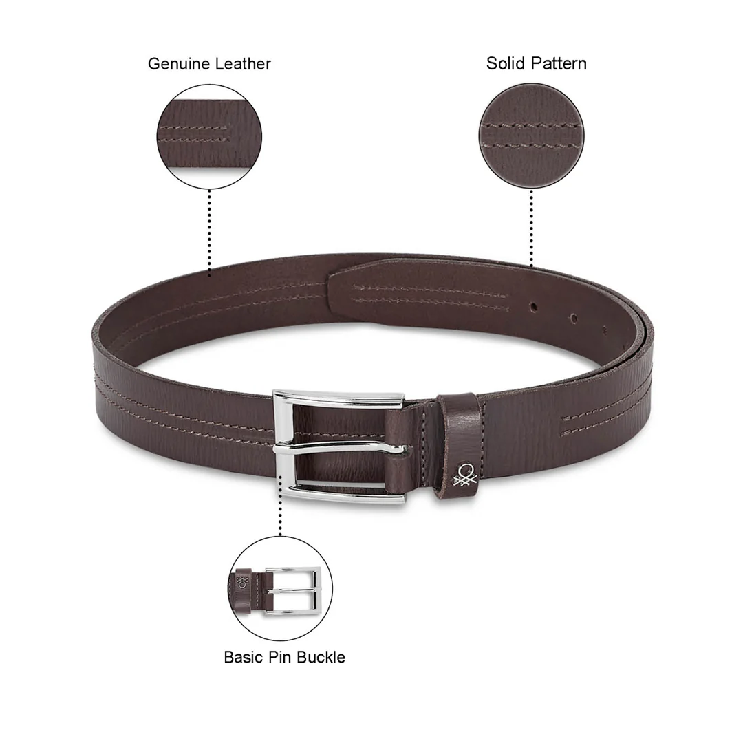 United Colors of Benetton Cavier Men's Leather Non Reversible Belt - Image 20