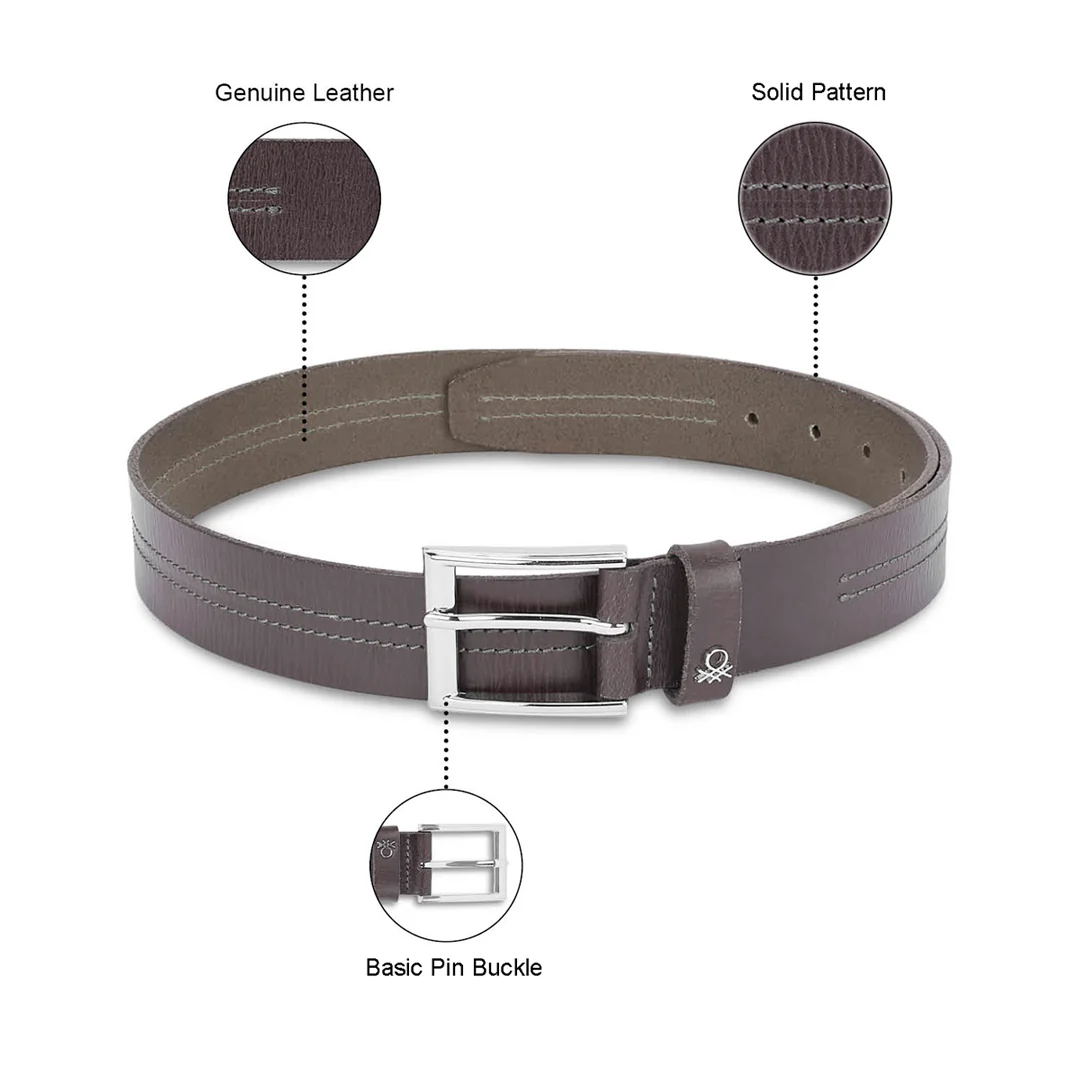 United Colors of Benetton Cavier Men's Leather Non Reversible Belt - Image 4