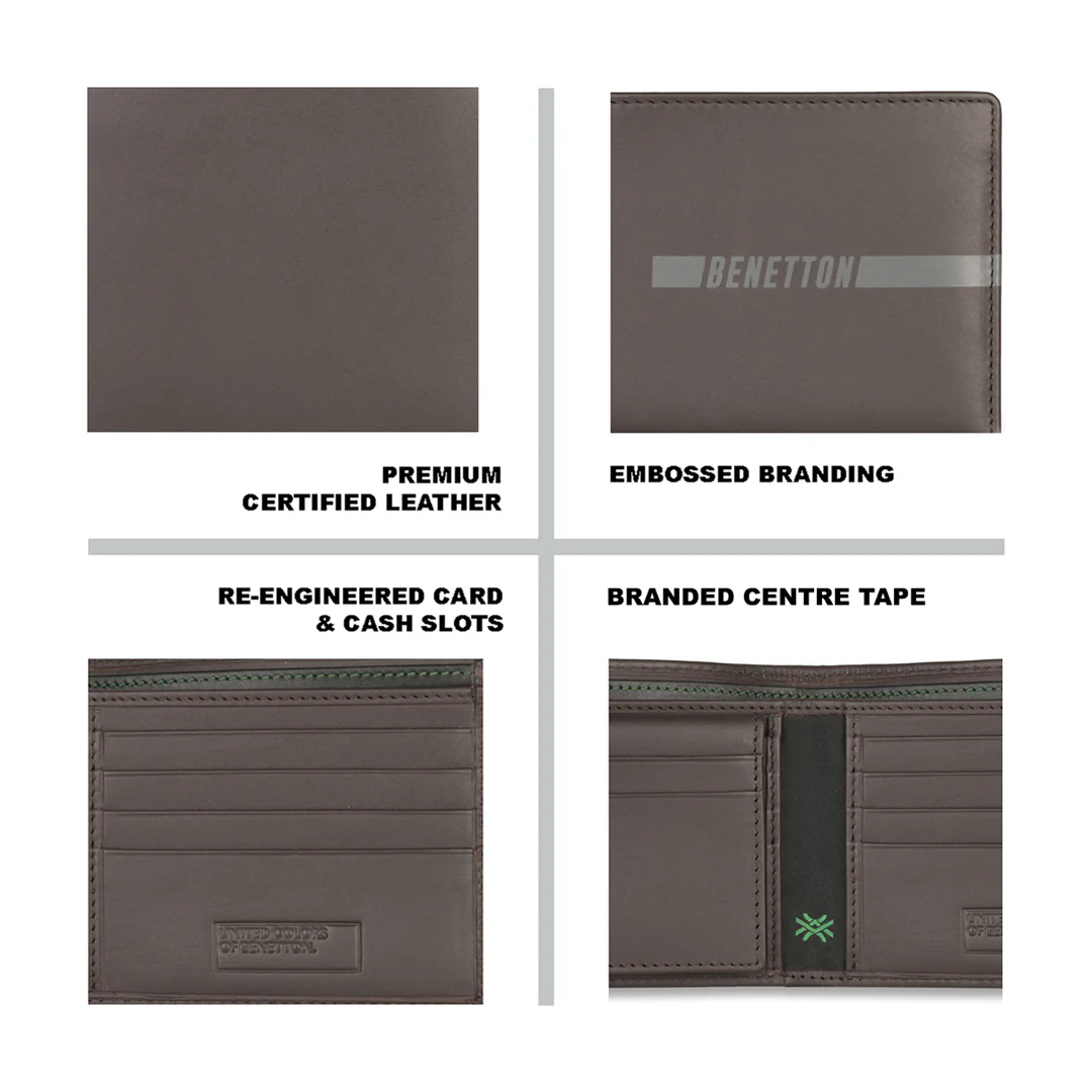 United Colors of Benetton Cloyd Men's Leather Passcase Wallet - Image 4