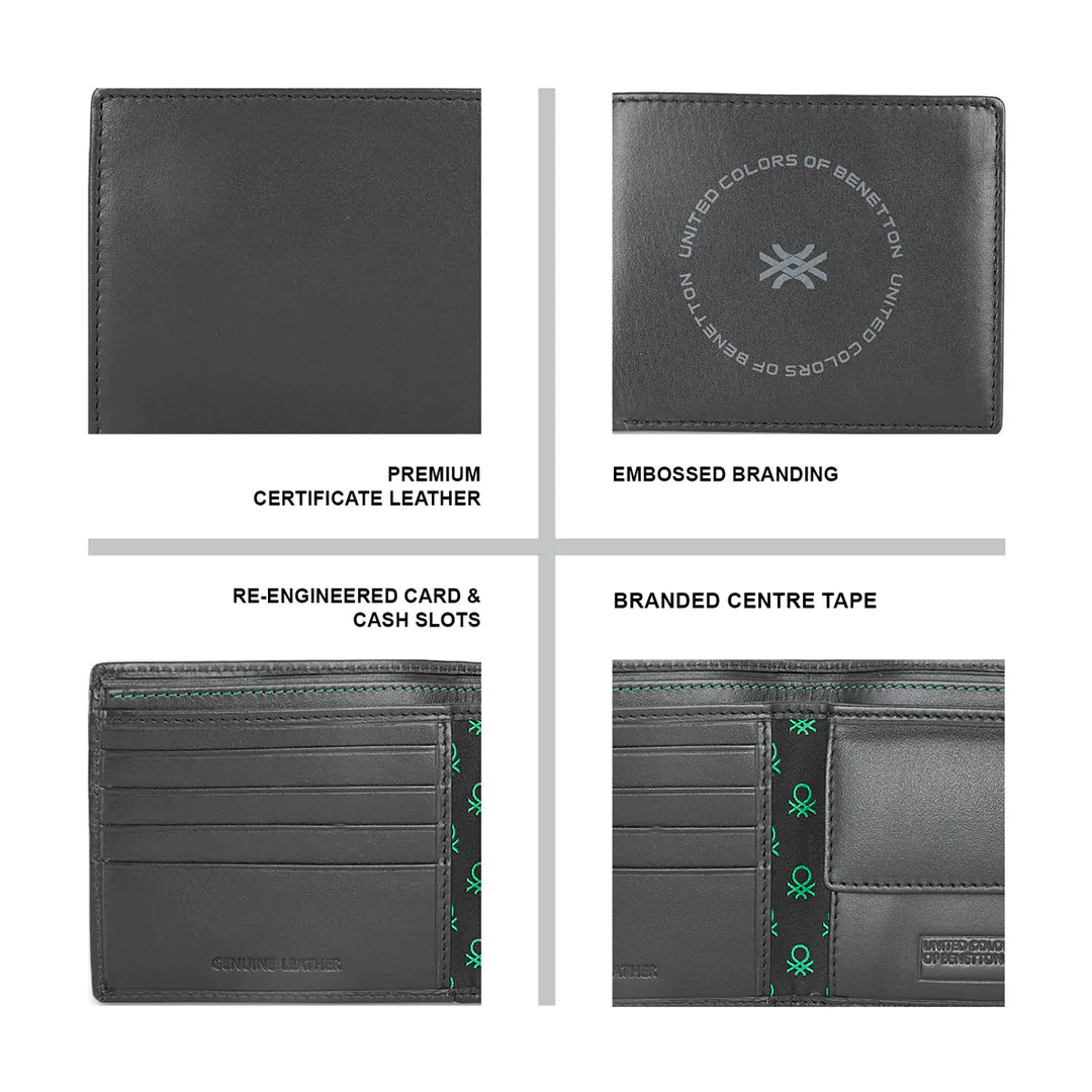 United Colors of Benetton Cormack Men's Leather Global Coin Wallet - Image 4