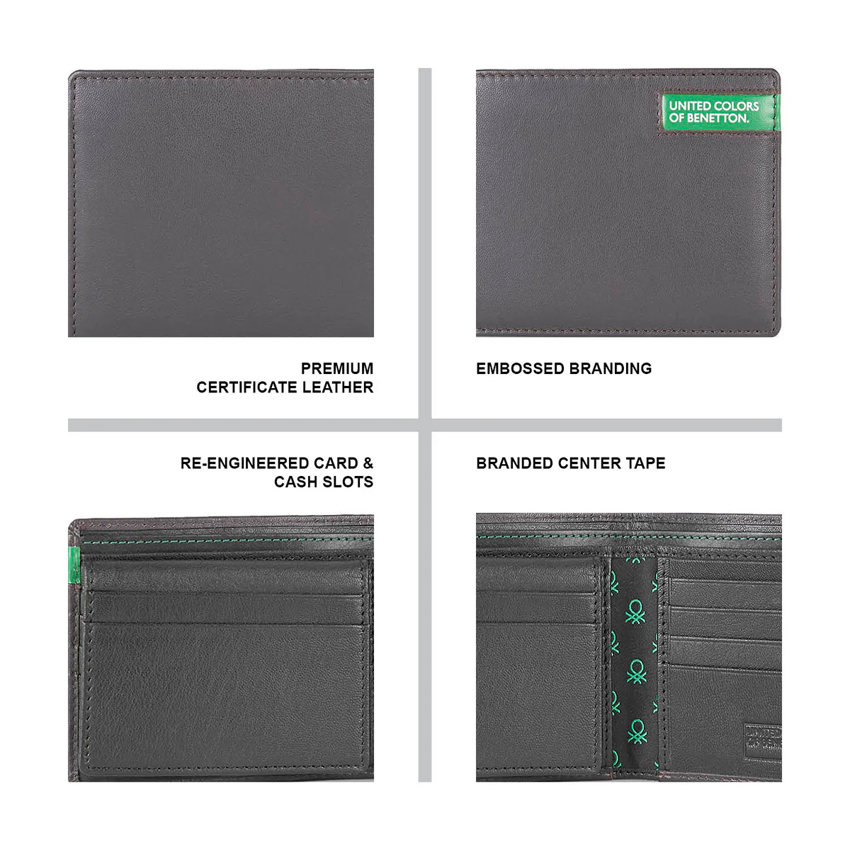 United Colors of Benetton Corvin Men's Leather Passcase Wallet - Image 4