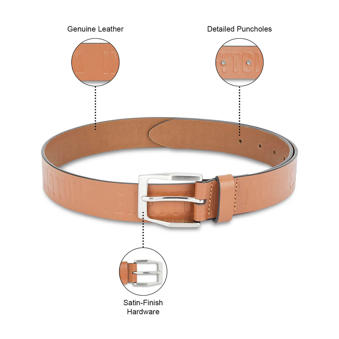 United Colors of Benetton Costa Men's Leather Non-Reversible Belt - Image 4