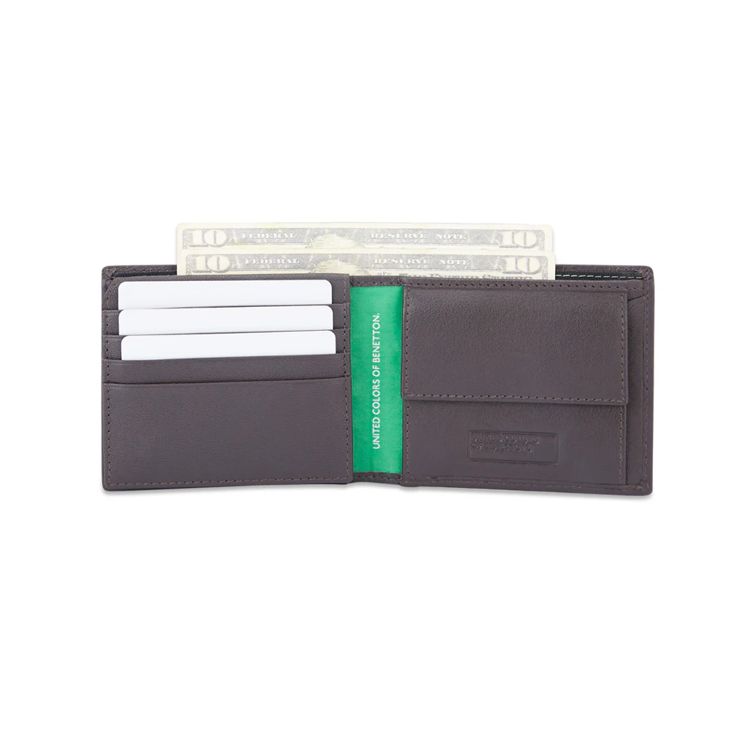 United Colors of Benetton Eagen Men's Leather Multi Card Coin Wallet - Image 5