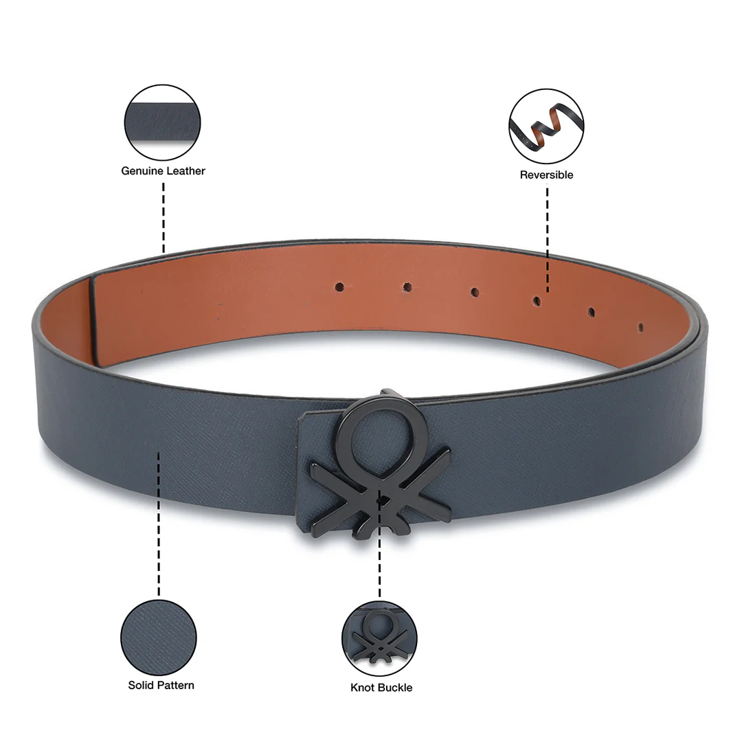 United Colors of Benetton Edgar Men's Leather Reversible Belt - Image 4
