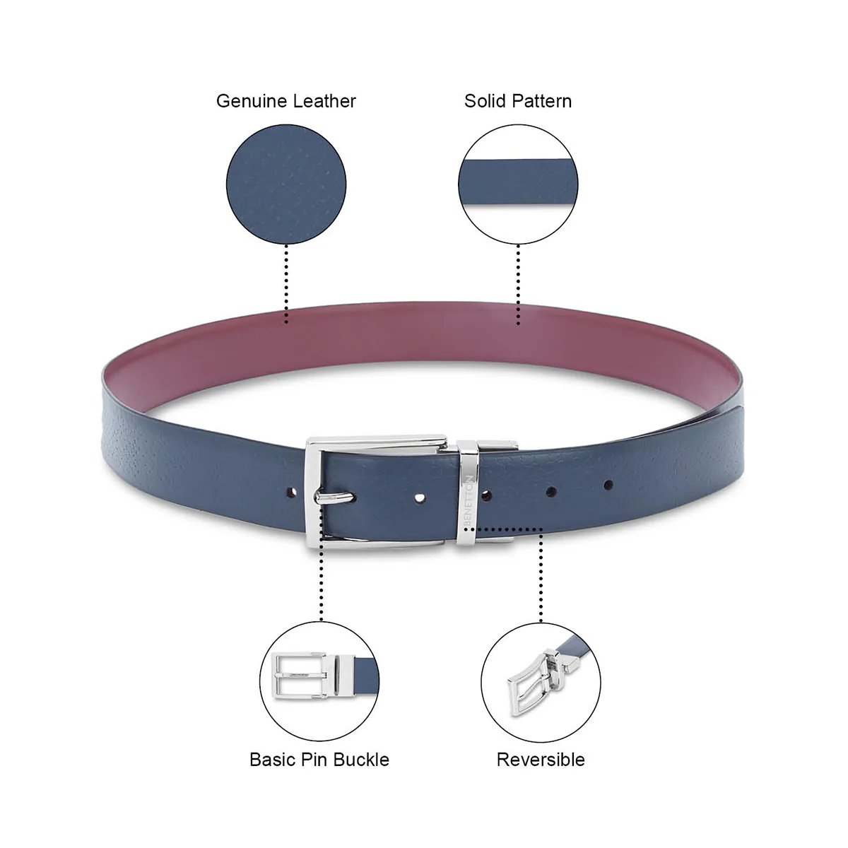 United Colors of Benetton Furbo Men's Leather Reversible Belt - Image 4