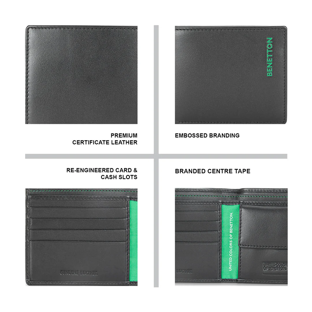 United Colors of Benetton Justino Men's Leather Global Coin Wallet - Image 12