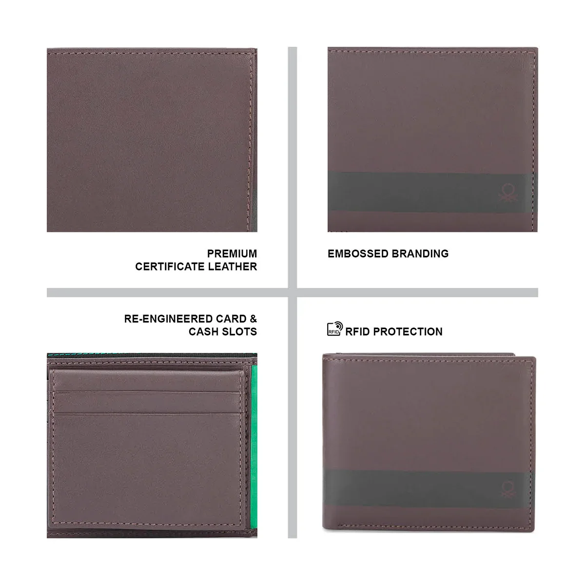 United Colors of Benetton Kade Men's Leather Passcase Wallet - Image 4