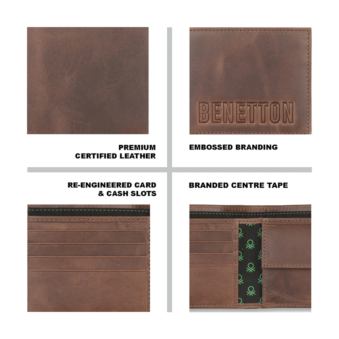 United Colors of Benetton Osmond Men's Leather Global Coin Wallet - Image 4