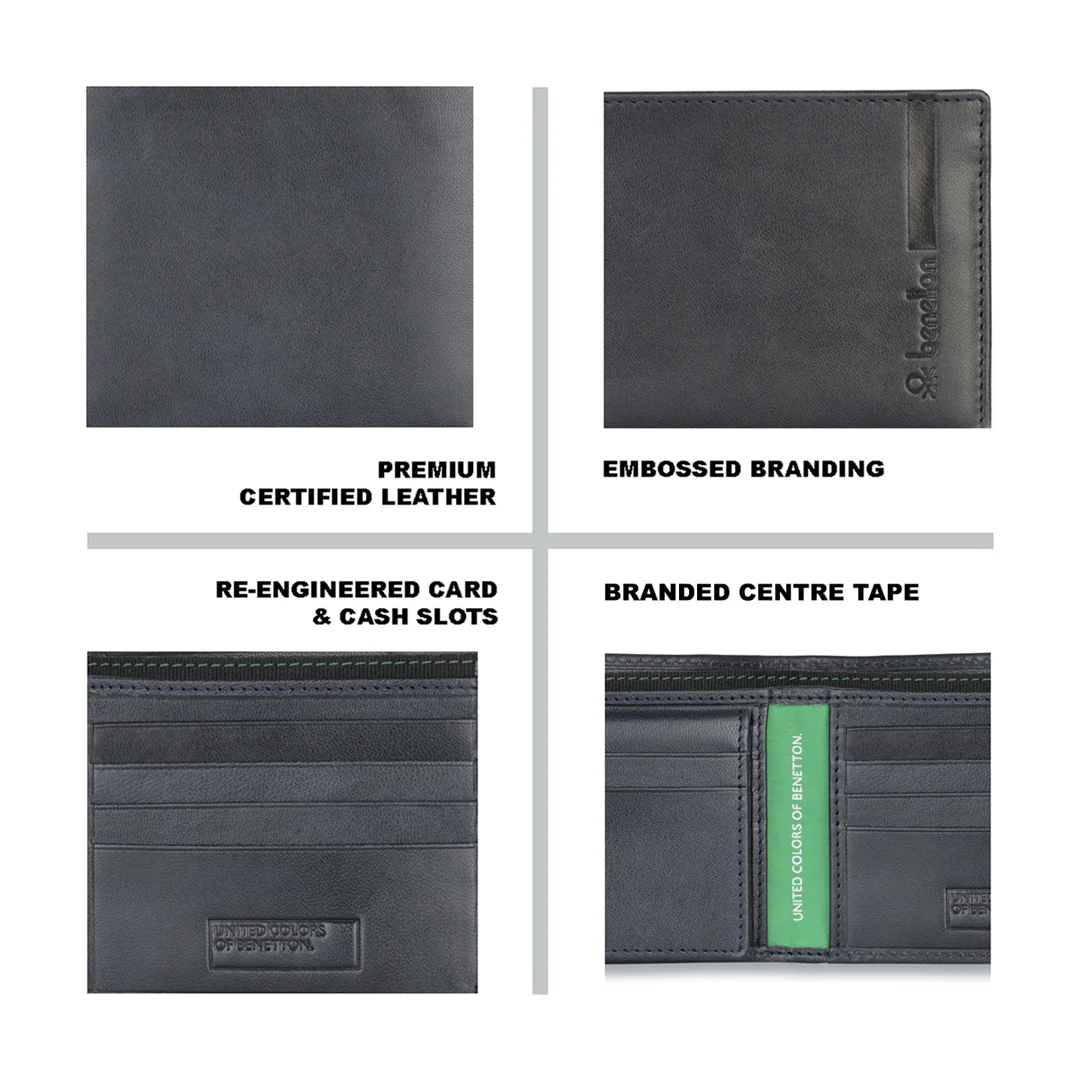 United Colors of Benetton Reece Men's Leather Passcase Wallet - Image 4