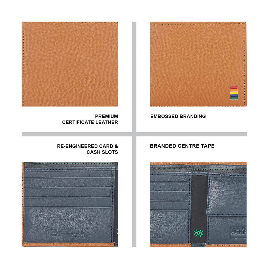 United Colors of Benetton Roan Men's Leather Global Coin Wallet - Image 4